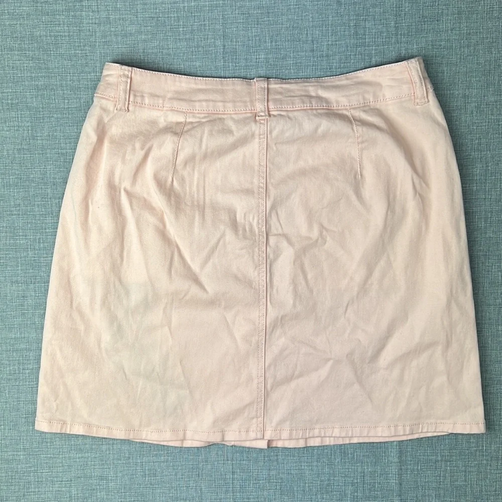 One Heart Pink Floral Embroidered Button Up Mini Skirt Size Medium & XL - Picture 6 of 7